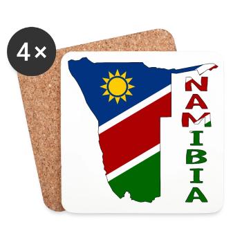 Namibia Map Flag - Coasters (set of 4) - white - Front