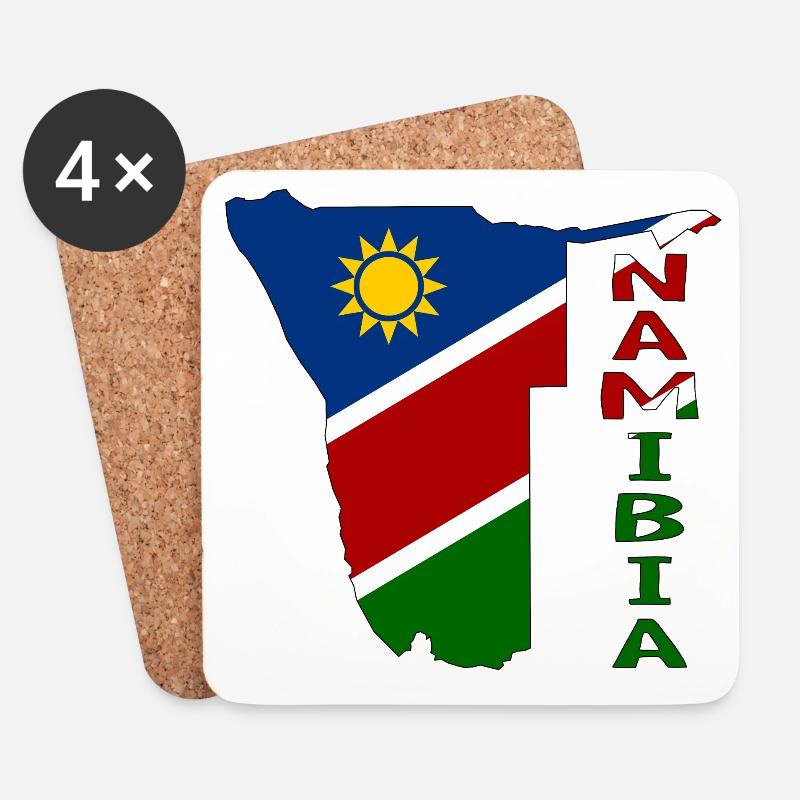 Namibia Landkarte Flagge - Untersetzer (4er-Set) - Weiß