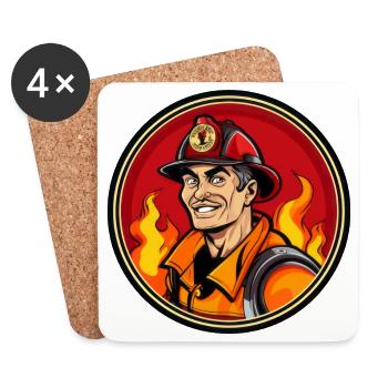 Fireman - Coasters (set of 4) - white - Front