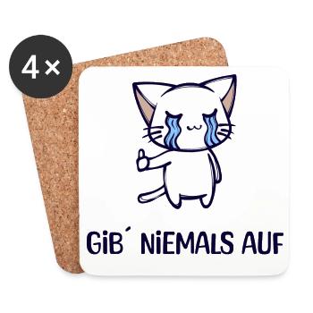 Zeichentrick Animation Comic Manga Katze Anime - Untersetzer (4er-Set) - Weiß - Vorne