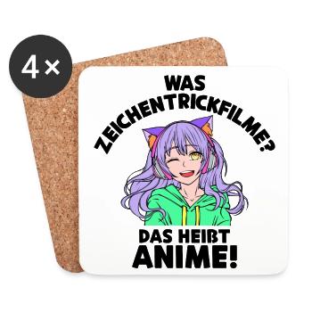 Anime Statement Zeichentrick Animation Comic Manga - Untersetzer (4er-Set) - Weiß - Vorne