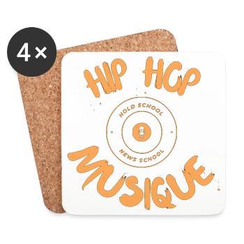 hip-hop musique - Dessous de verre (lot de 4) - blanc - Devant