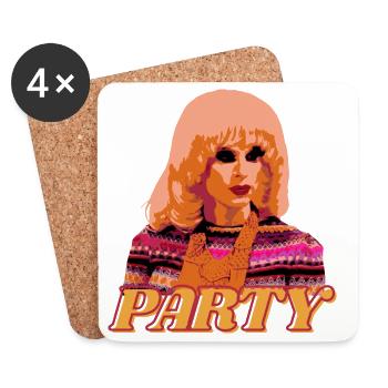 Katya Drag Queen Party Look – Pop Art Style - Dessous de verre (lot de 4) - blanc - Devant