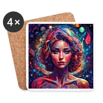 Starseed spirituell - Untersetzer (4er-Set) - Weiß - Vorne