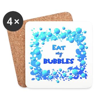 Mange mes bulles Citation amusante pour l’équipe des nageurs - Dessous de verre (lot de 4) - blanc - Devant