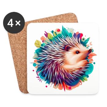 Igel - Untersetzer (4er-Set) - Weiß - Vorne