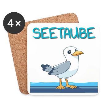 See Taube am Kai - Untersetzer (4er-Set) - Weiß - Vorne