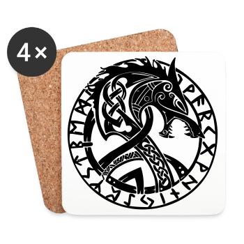 Fenrir and Runes - Coasters (set of 4) - white - Front