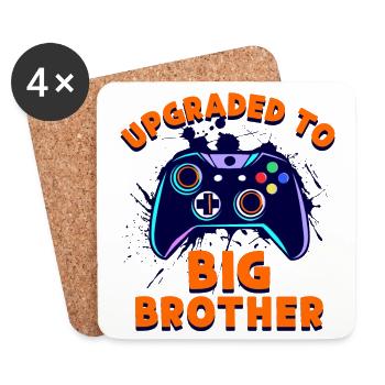 Big Proud Brother Statement Brother's Heart - Coasters (set of 4) - white - Front