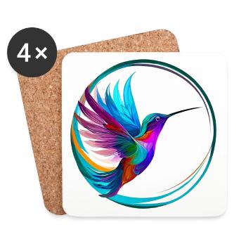 Kolibri - Untersetzer (4er-Set) - Weiß - Vorne