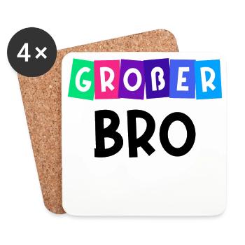 Großer Bruder Bro Statement Bruderherz Geschwister - Untersetzer (4er-Set) - Weiß - Vorne