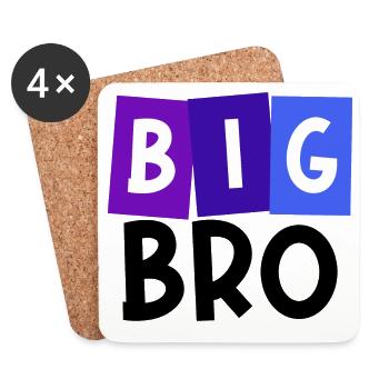 Fier Big Brother Brother Déclaration du cœur du frère Bro - Dessous de verre (lot de 4) - blanc - Devant