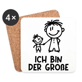 Großer Bruder Bruderherz Statement Geschwister - Untersetzer (4er-Set) - Weiß - Vorne