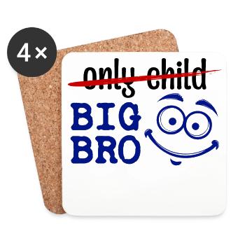 Déclaration du seul enfant Big Brother Brother Brother Heart - Dessous de verre (lot de 4) - blanc - Devant