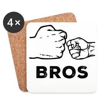 Bros Cooler Spruch Geschwister Großer Bruder - Untersetzer (4er-Set) - Weiß - Vorne