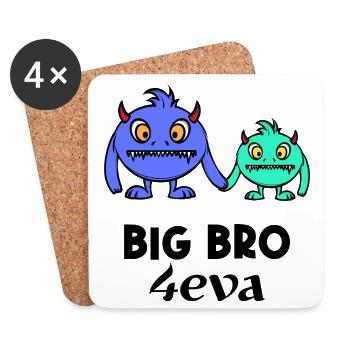 Déclaration de frère et sœur Big Brother Brother Brother Coeur - Dessous de verre (lot de 4) - blanc - Devant