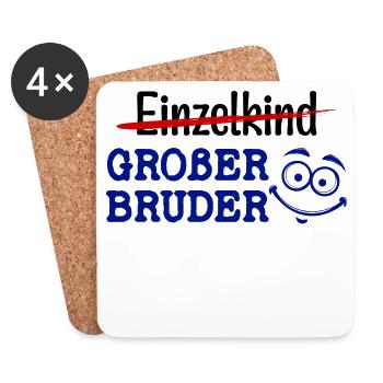 Großer Bruder Statement Einzelkind Geschwister - Untersetzer (4er-Set) - Weiß - Vorne