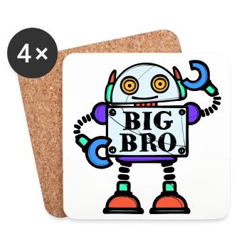Bro Spruch Stolzer Großer Bruder Bruderherz - Untersetzer (4er-Set) - Weiß - Vorne