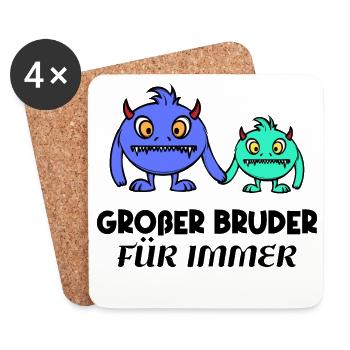 Großer Bruder Geschwisterliebe Statement Bro - Untersetzer (4er-Set) - Weiß - Vorne
