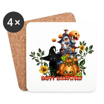 Joyeux halloween - Dessous de verre (lot de 4) - blanc - Devant