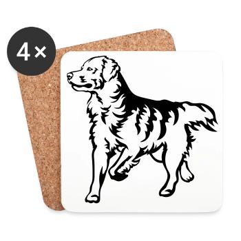 Golden Retriever - Coasters (set of 4) - white - Front