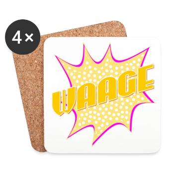 Sternzeichen Geschenke WAAGE SEPTEMBER OKTOBER - Untersetzer (4er-Set) - Weiß - Vorne