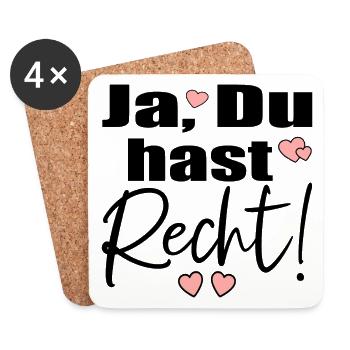 RECHT VERSÖHNUNG - Untersetzer (4er-Set) - Weiß - Vorne
