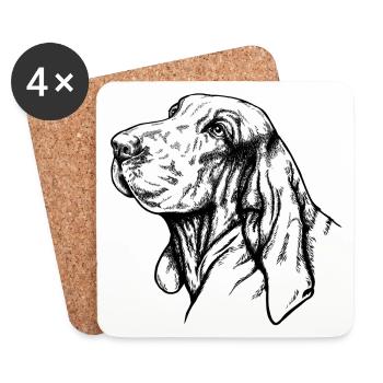 Bracco Italiano Portrait black - Coasters (set of 4) - white - Front