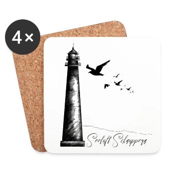 Leuchtturm – Seeluft Schnuppern - Coasters (set of 4) - white - Front