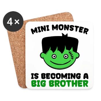 Siblings Statement Bro Proud Big Brother - Coasters (set of 4) - white - Front
