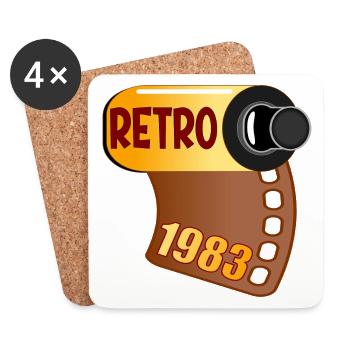 RETRO BIRTHDAY 1983 PHOTOGRAPHY - Coasters (set of 4) - white - Front