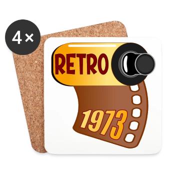 BIRTHDAY 1973 RETRO BIRTHDAY PHOTOGRAPHY - Coasters (set of 4) - white - Front
