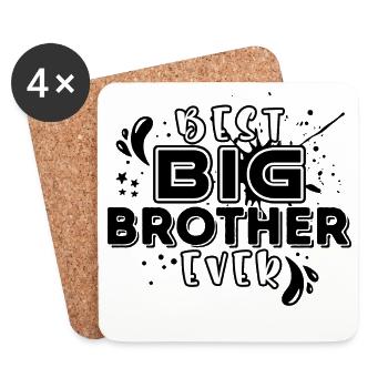 Proud Big Brother Sibling Love Statement - Coasters (set of 4) - white - Front