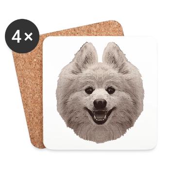 zwergspitz, hundefotos frauen, pomeranian - Untersetzer (4er-Set) - Weiß - Vorne