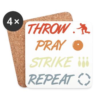 Blague de bowling - Dessous de verre (lot de 4) - blanc - Devant