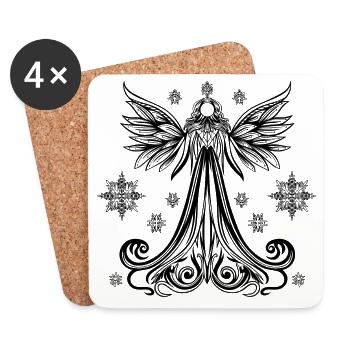 Engel Weihnachten Weihnachtsengel - Untersetzer (4er-Set) - Weiß - Vorne