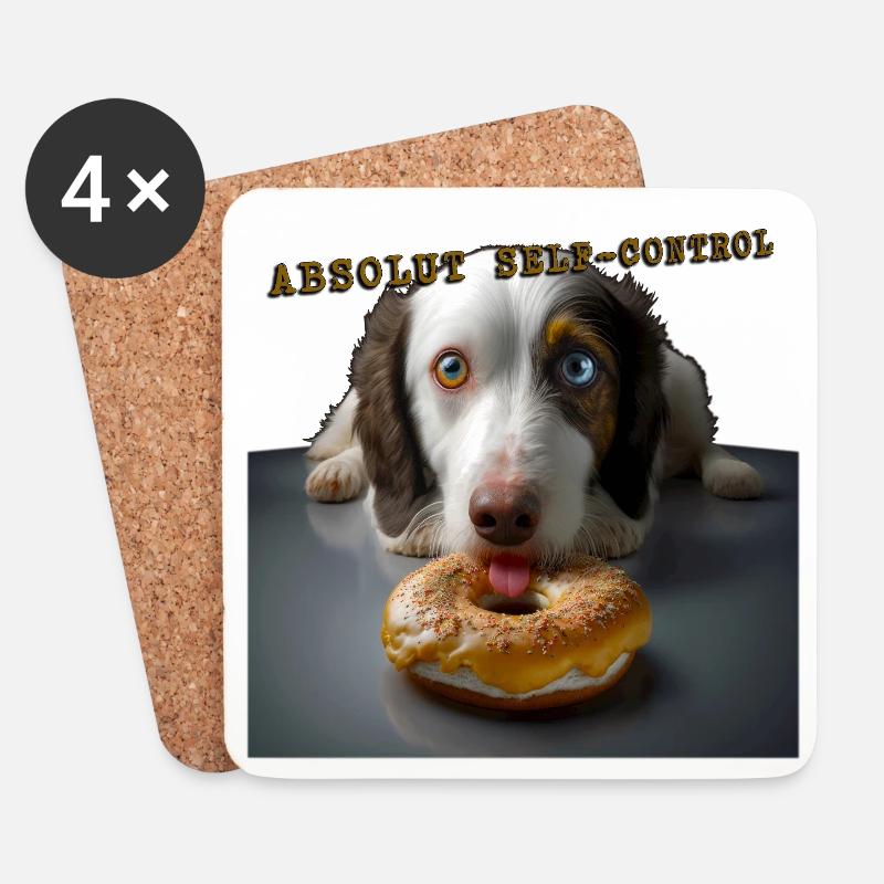 Absolut Self control dog 01 - Coasters (set of 4) - white