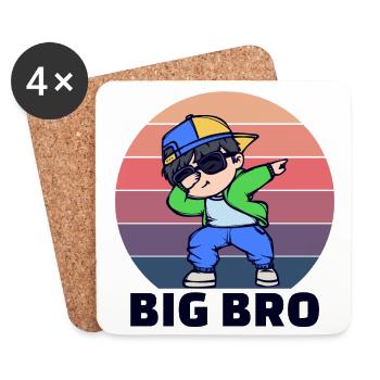 Cooler Spruch Bro Großer Bruder Bruderherz - Untersetzer (4er-Set) - Weiß - Vorne