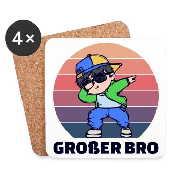 Stolzer Großer Bruder Statement Bro Bruderherz - Untersetzer (4er-Set) - Weiß - Vorne