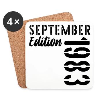 43. Geburtstag September 1983 - 43 Jahre alt - Untersetzer (4er-Set) - Weiß - Vorne