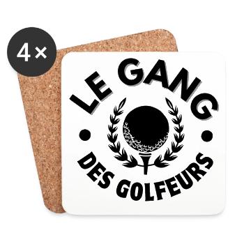 golf, golfeur, fan de golf - Dessous de verre (lot de 4) - blanc - Devant