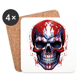 Flags Skull Graphic - Coasters (set of 4) - white - Front