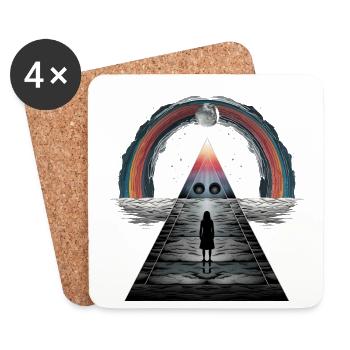 Rainbow Pyramid Moonlight Tango Dodgy - Coasters (set of 4) - white - Front