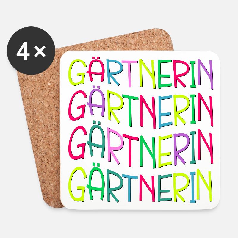 Geschenke für Gärtnerin - Hobby Garten - Untersetzer (4er-Set) - Weiß