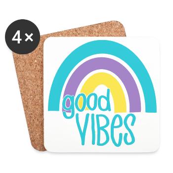 good vibes - Coasters (set of 4) - white - Front