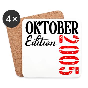 21. GEBURTSTAG OKTOBER 2005 - 21 Jahre alt - Untersetzer (4er-Set) - Weiß - Vorne