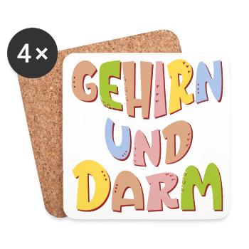 GEHIRN UND DARM - MENTALE GESUNDHEIT ACHTSAMKEIT - Untersetzer (4er-Set) - Weiß - Vorne