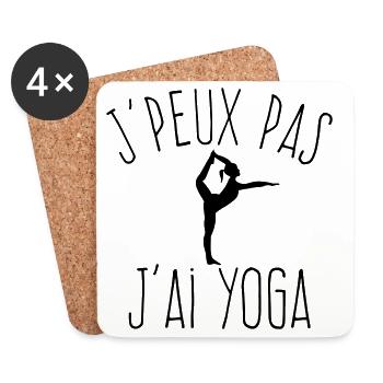 J'peux pas j'ai yoga - Dessous de verre (lot de 4) - blanc - Devant