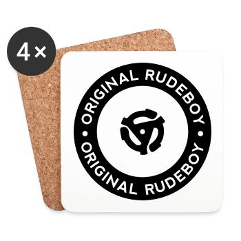 Original Rudeboy Vinyl Record - Black & White Mod - Coasters (set of 4) - white - Front
