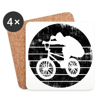 BMX Sketch - Coasters (set of 4) - white - Front